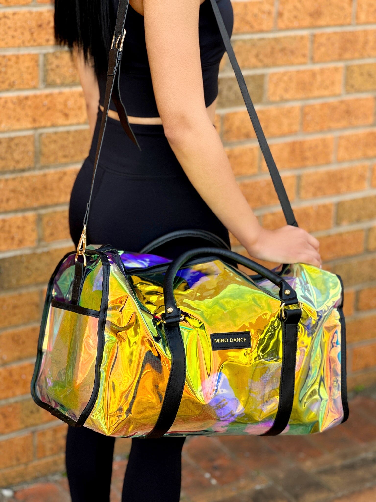 Clear holographic duffle discount bag