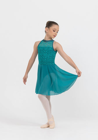 Ballet model wearing a Jade Amelia Lyrical Dress by Studio 7 Dancewear front view