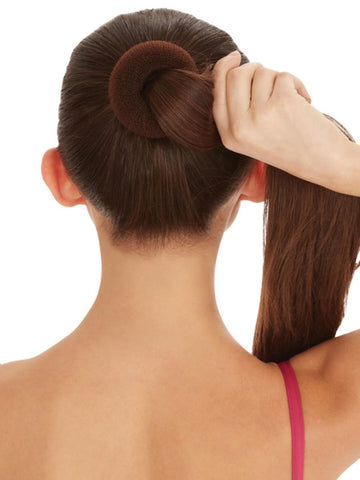 Bun Builder by Bunheads Brown with model demonstration