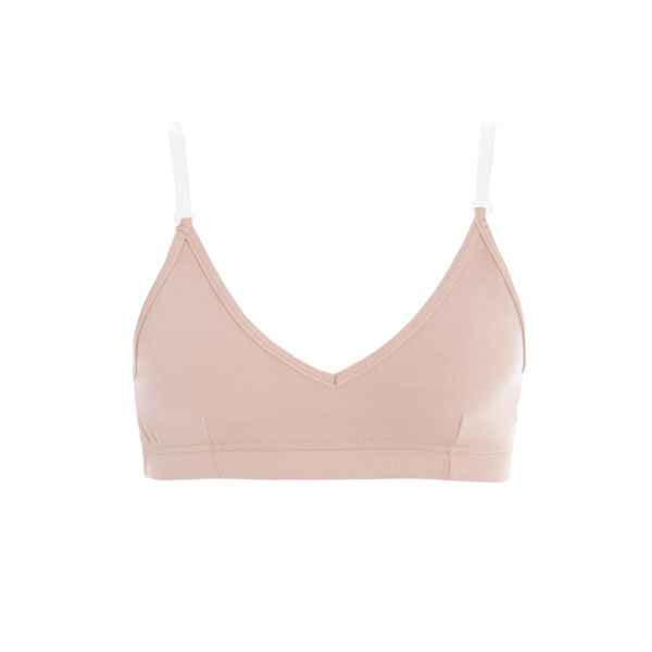 Nude bra with clear straps-AB06