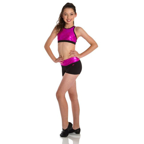 Tilly Crop Top - Shattered Glass (Child) tops Energetiks Hot Pink Large 