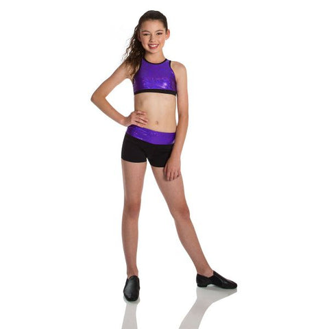 Tilly Crop Top - Shattered Glass (Child) tops Energetiks Party Purple Large 